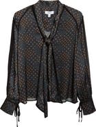 Reiss Eddie Foulard Print Tie Front Button-Up Shirt