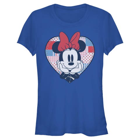 Junior's Cute Patchwork Heart Short Sleeve Graphic T-Shirt