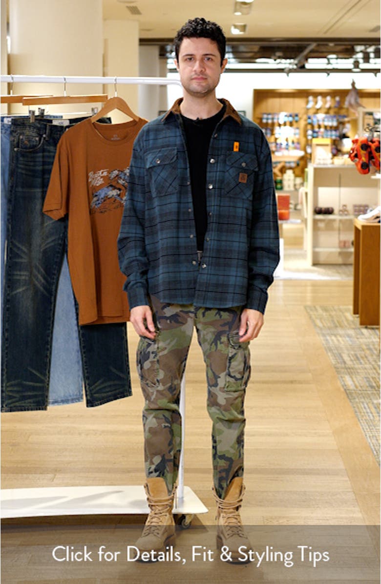 Builder's Bowery Standard Fit Plaid Flannel Water Repellent Snap-Up Shirt, sales video thumbnail