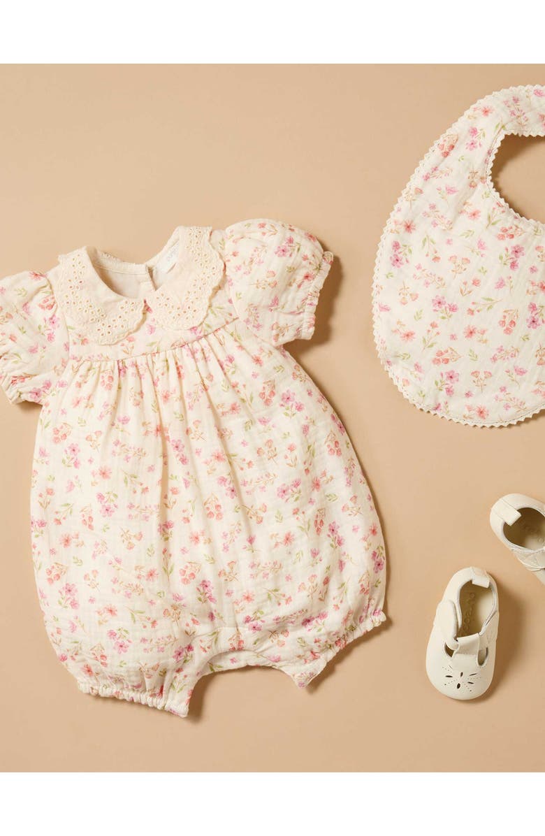 Purebaby Seaside Romper, Alternate, color, Seaside Floral