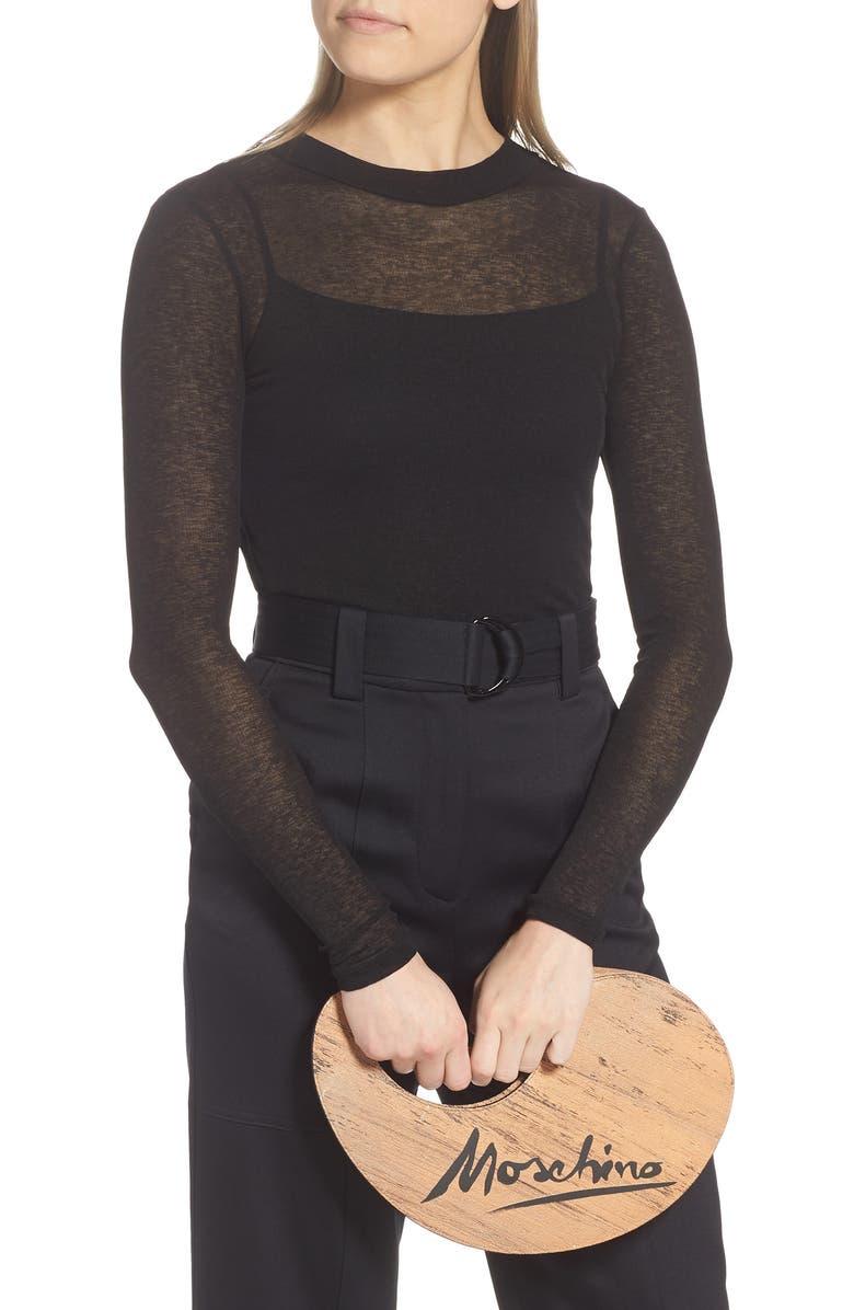 Moschino Paint Palette Calfskin Leather Clutch, Alternate, color,