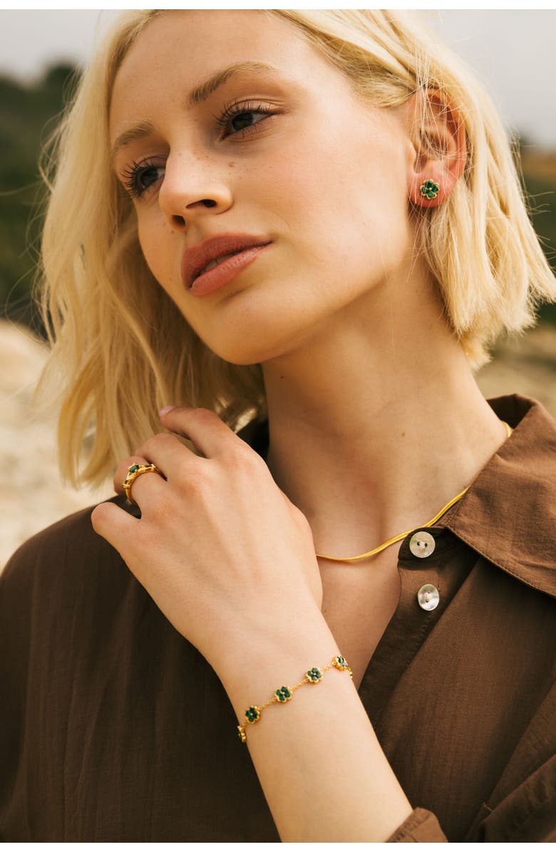 Seven Saints Herringbone Chain Necklace, Alternate, color, Gold