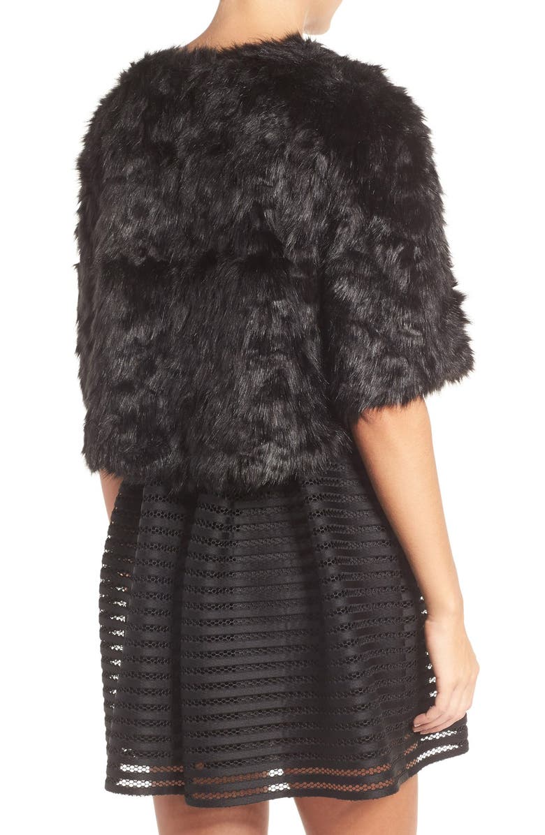 Glint Faux Fur Capelet, Alternate, color, 