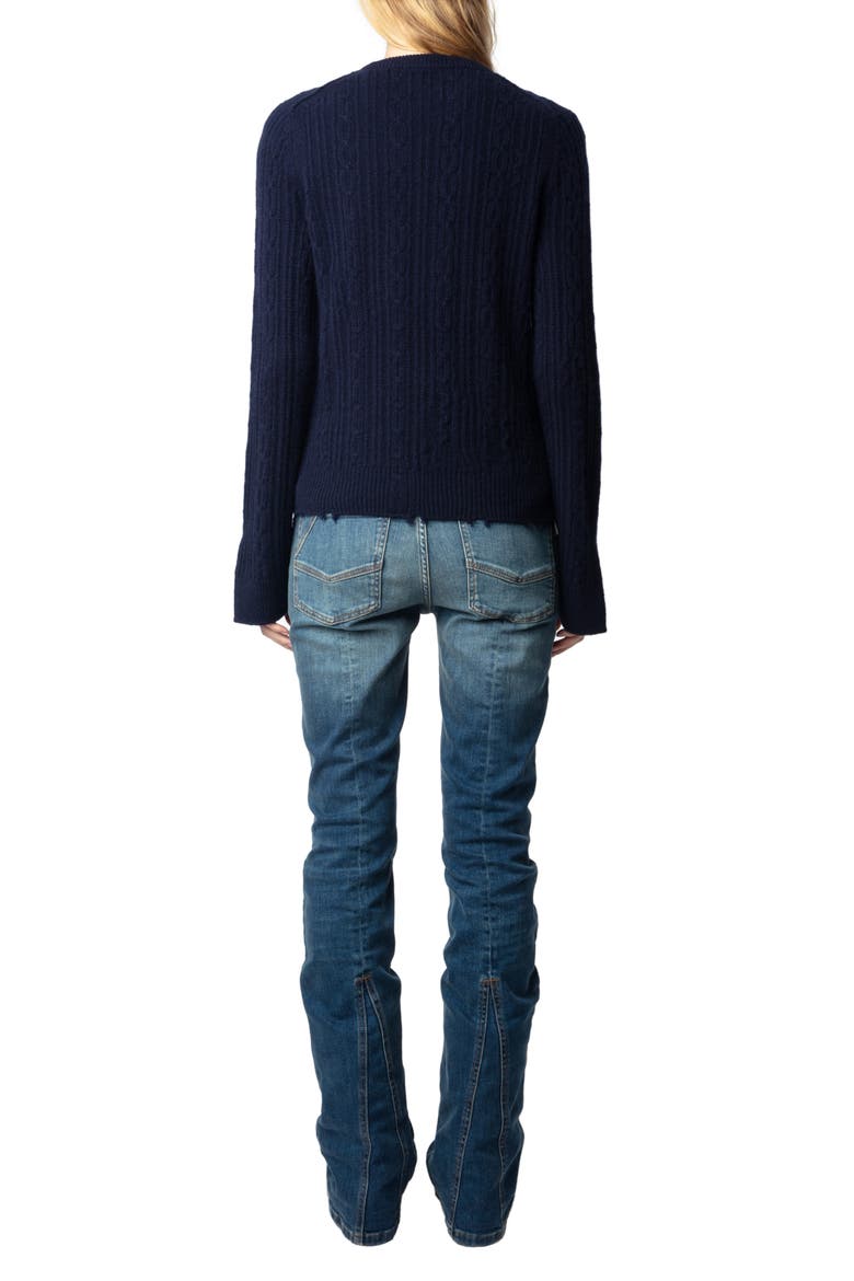 Jonasson Cable Knit Cashmere Sweater, Alternate, color, ENCRE