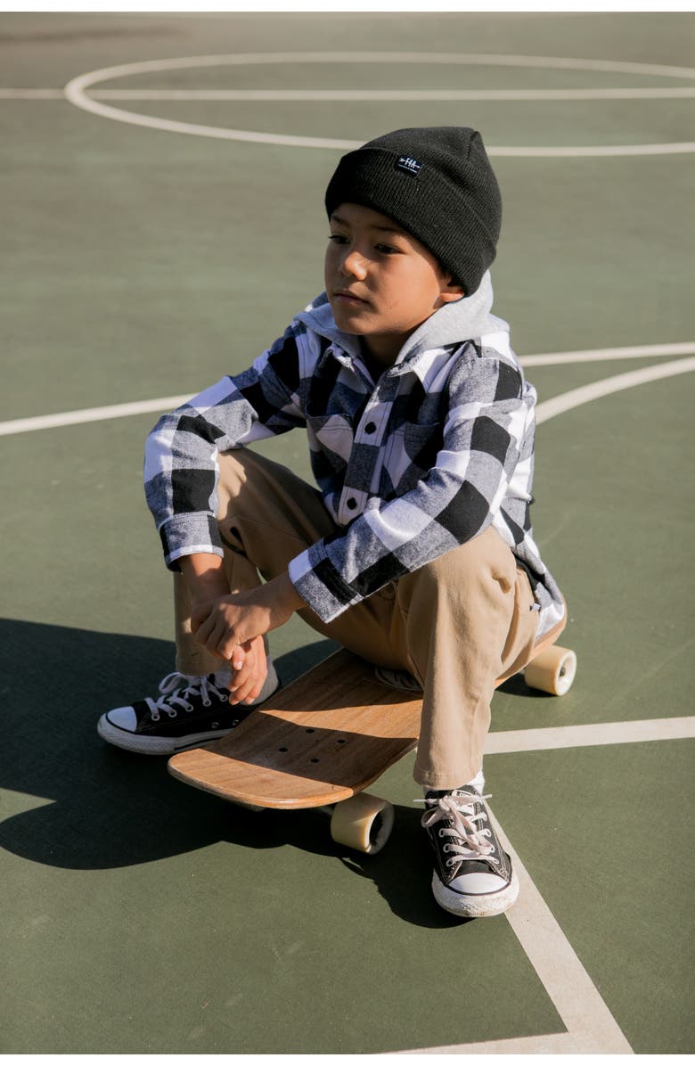 Feather 4 Arrow Kids' Upland Buffalo Plaid Cotton Hooded Shacket, Alternate, color,