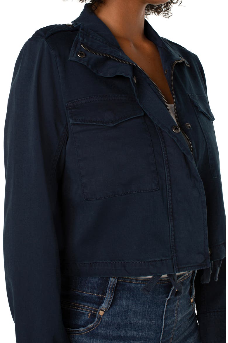 Crop Stretch Twill Utility Jacket, Alternate, color, FEDERAL NAVY