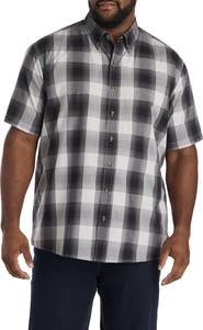 Harbor Bay by DXL Big & Tall Easy-Care Lrg Plaid Sport Shirt