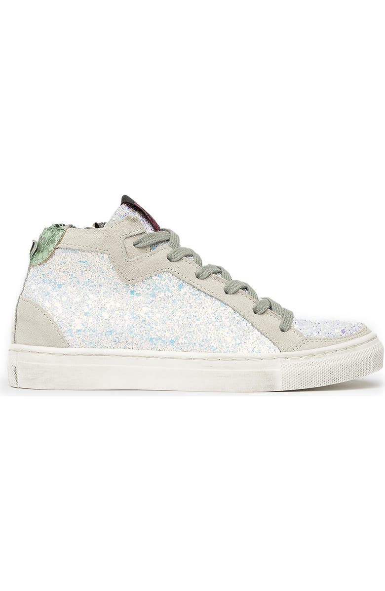 P448 Love Jr Glitter High Top Sneaker, Alternate, color,