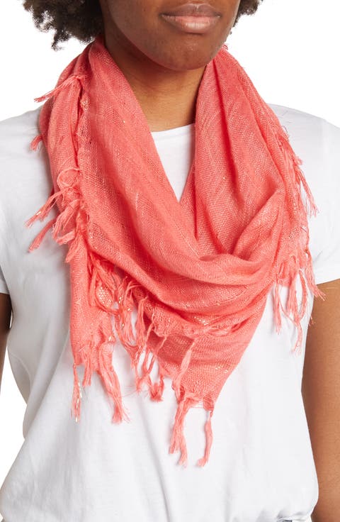 Sequin Twisted Fringe Scarf