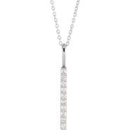 Ivy & Pearl Co. 1/6 CT Natural Diamond Vertical Bar 16-18" Necklace in 14K Gold