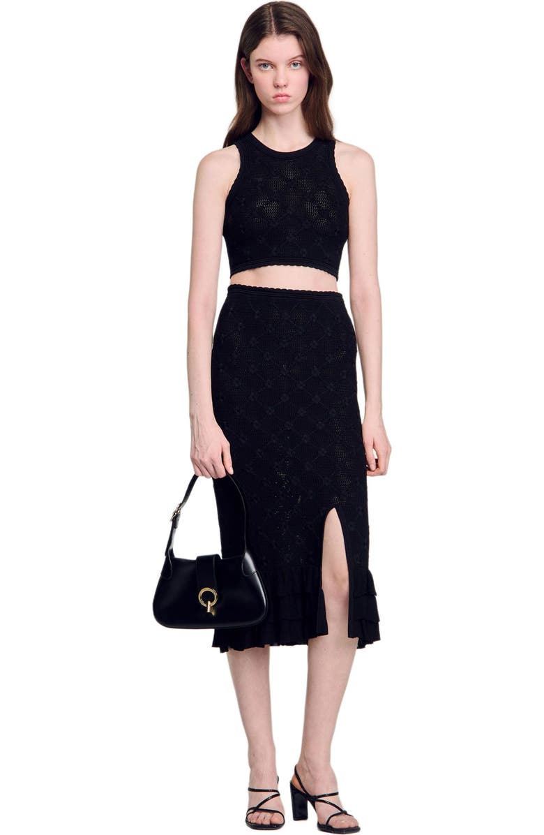 SANDRO Janet bag in certified leather, Alternate, color, Black