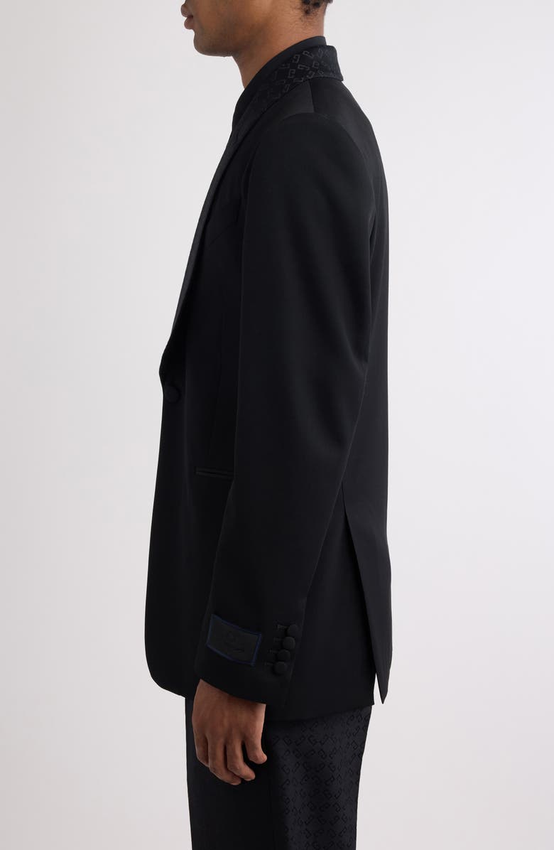 Givenchy Fitted Monogram Shawl Collar Wool Blazer, Alternate, color, 001-Black