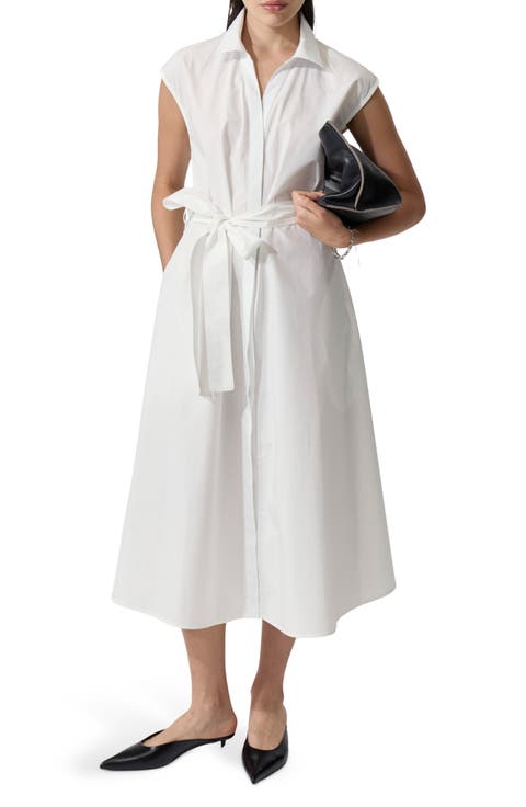 Imola Tie Waist Sleeveless Shirtdress