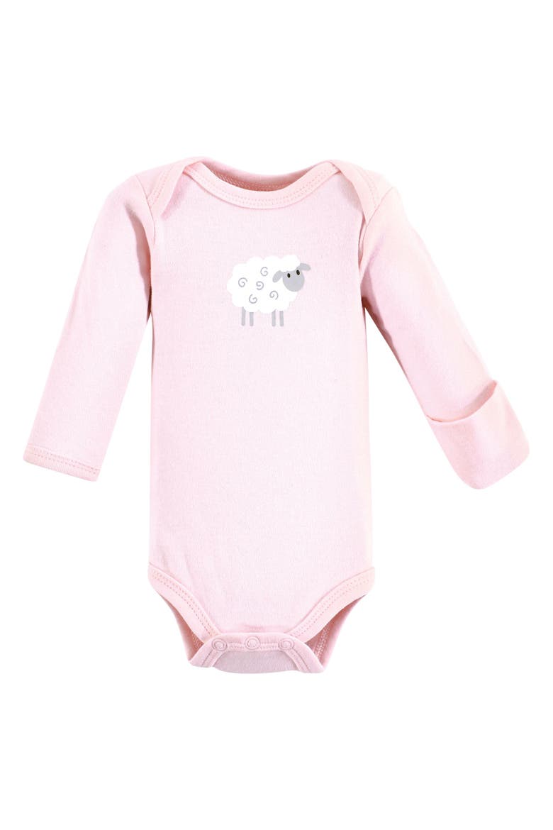 Preemie Long Sleeve Bodysuits 3pk Foxy, Alternate, color, Pink Sheep