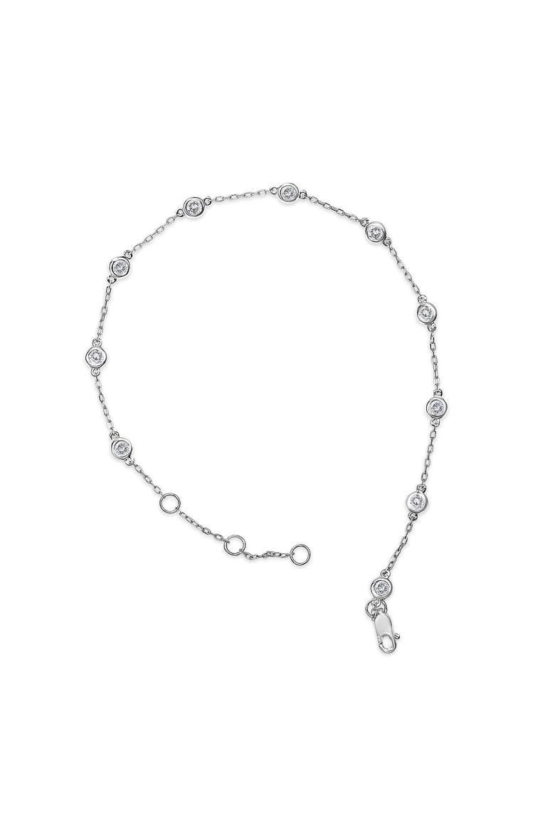 14K White Gold 1/2 Cttw Diamond by Yard Bracelet, Main, color, White Gold