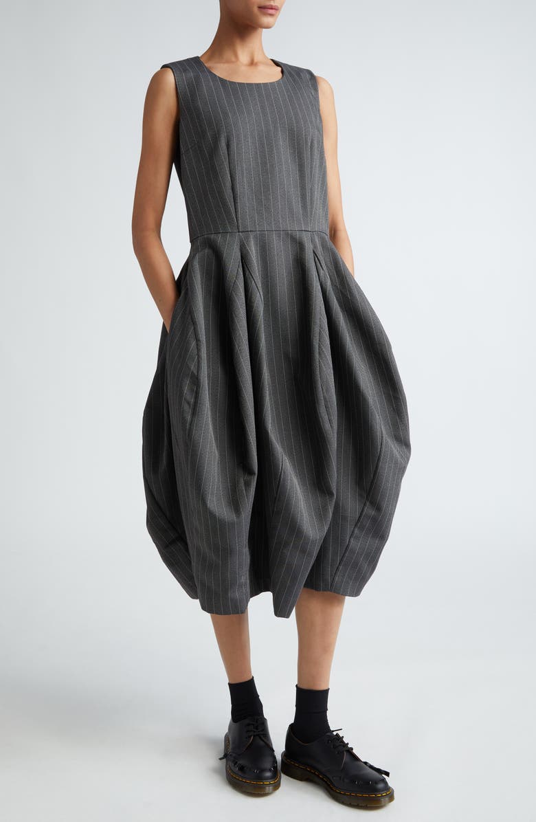 Comme des Garçons Comme des Garçons Pinstripe Sleeveless Serge Dress, Main, color,