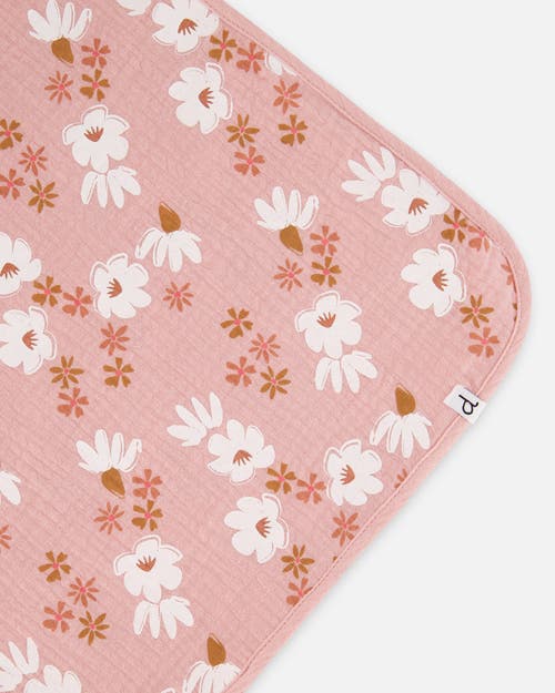 Deux Par Deux Baby Girl's Printed Muslin Blanket Pink And White Flowers In Pink And White Flowers
