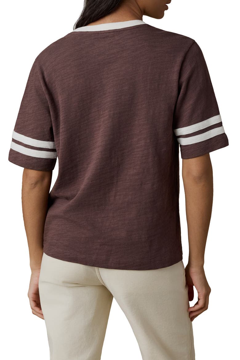 Sunwashed Varsity Organic Cotton Slub T-Shirt, Alternate, color, FRENCH ROAST
