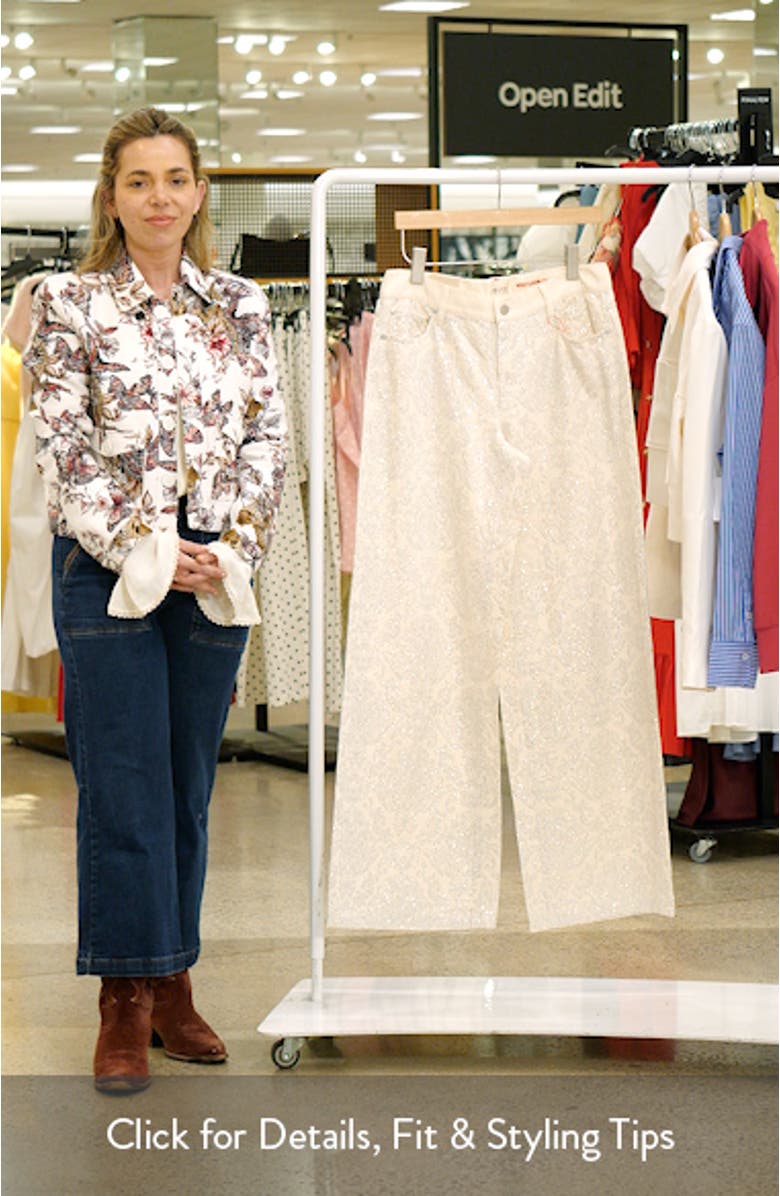 Amazing Stud Embellished Baggy Wide Leg Jeans, sales video thumbnail