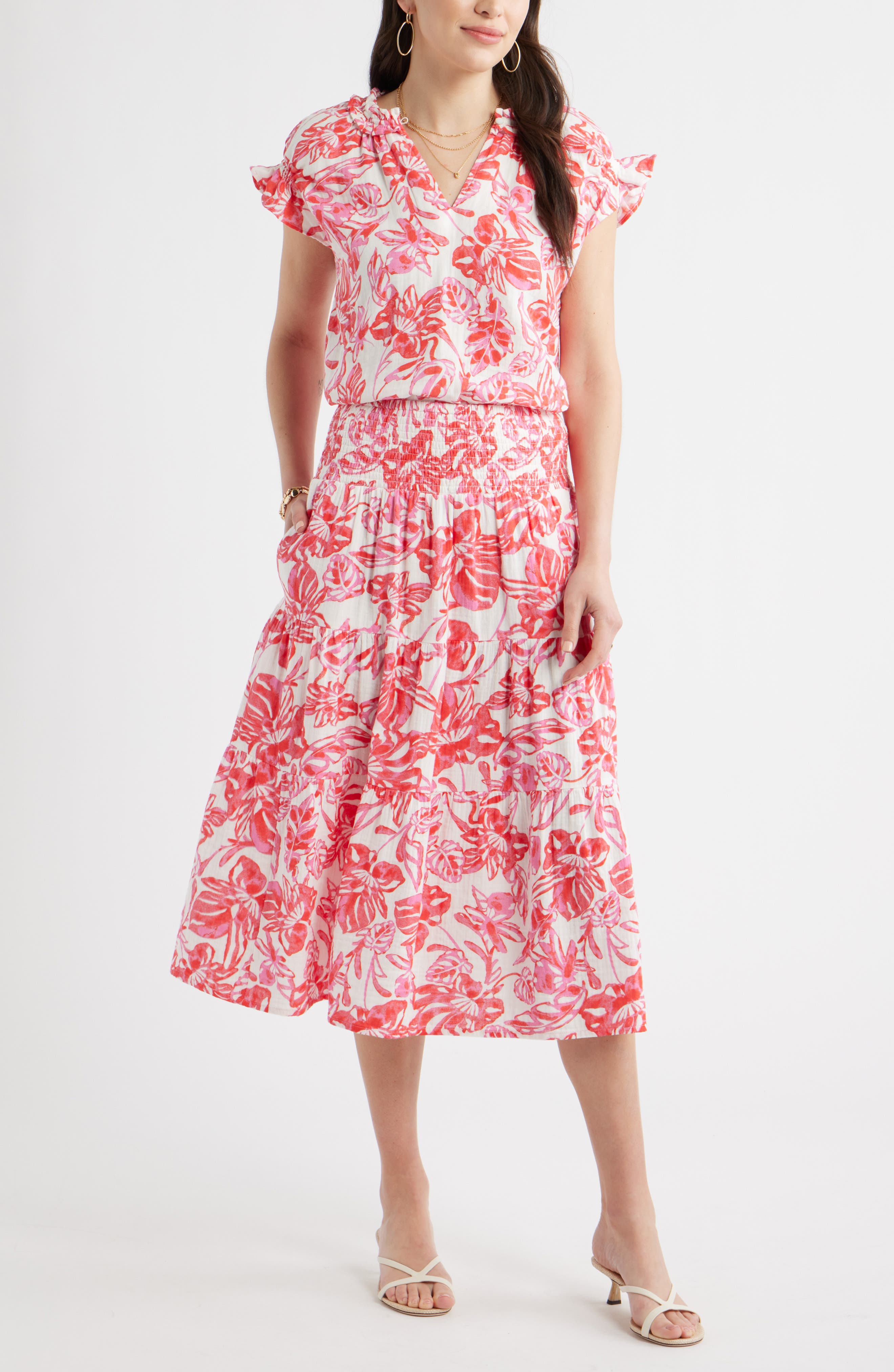 Tiered Cotton Gauze Midi Skirt - image 4