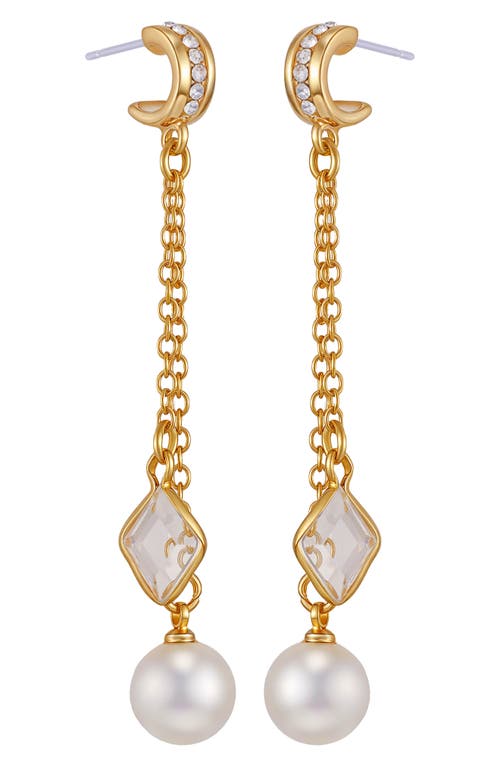 VINCE CAMUTO VINCE CAMUTO CUBIC ZIRCONIA & FAUX PEARL DROP EARRINGS