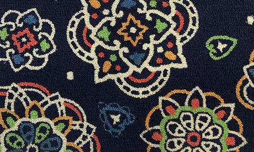 R16 Home Patricia Blue Doormat In Blue Multi