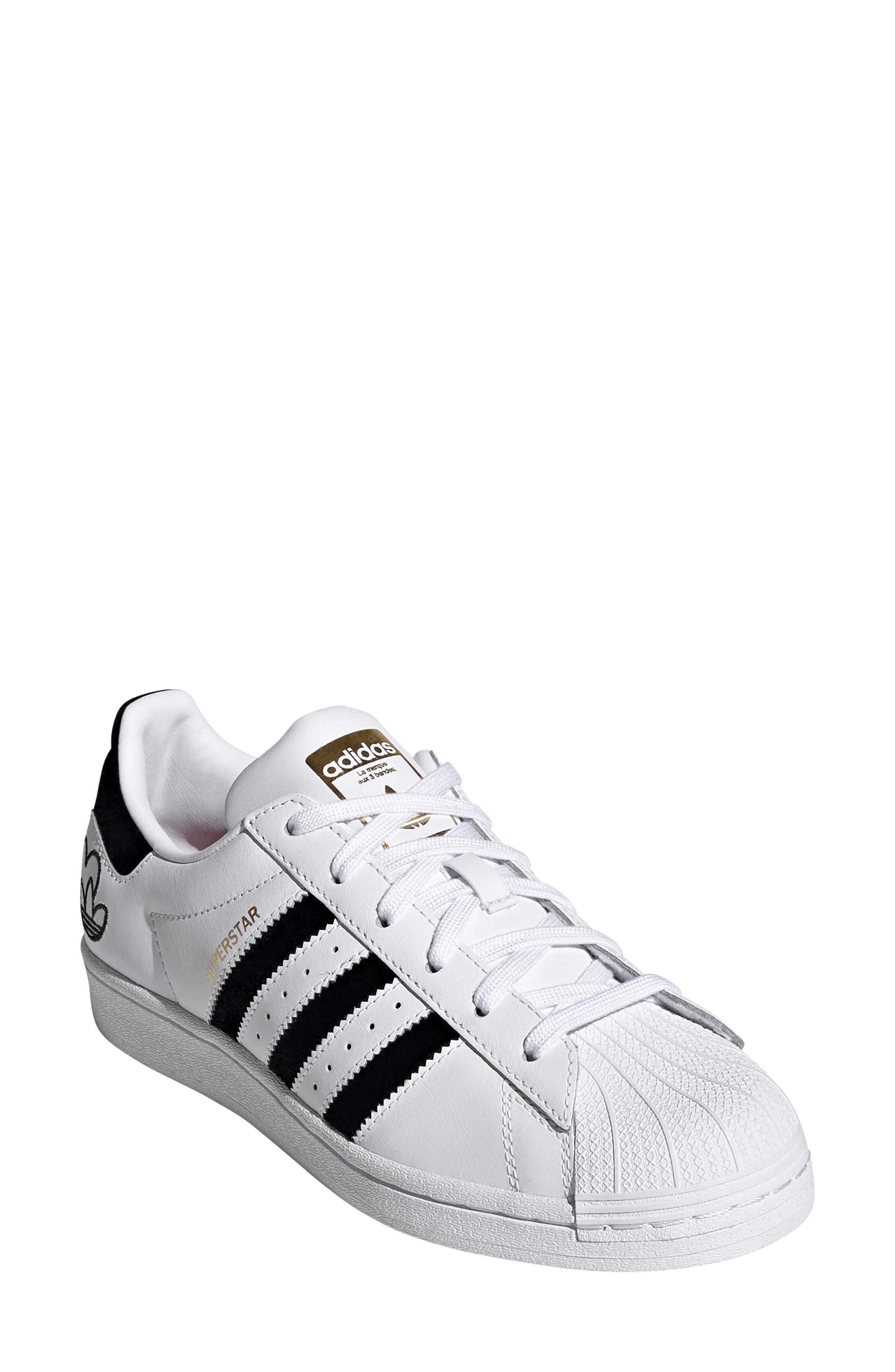adidas Superstar Embroidered Valentines Sneaker, Main, color, 