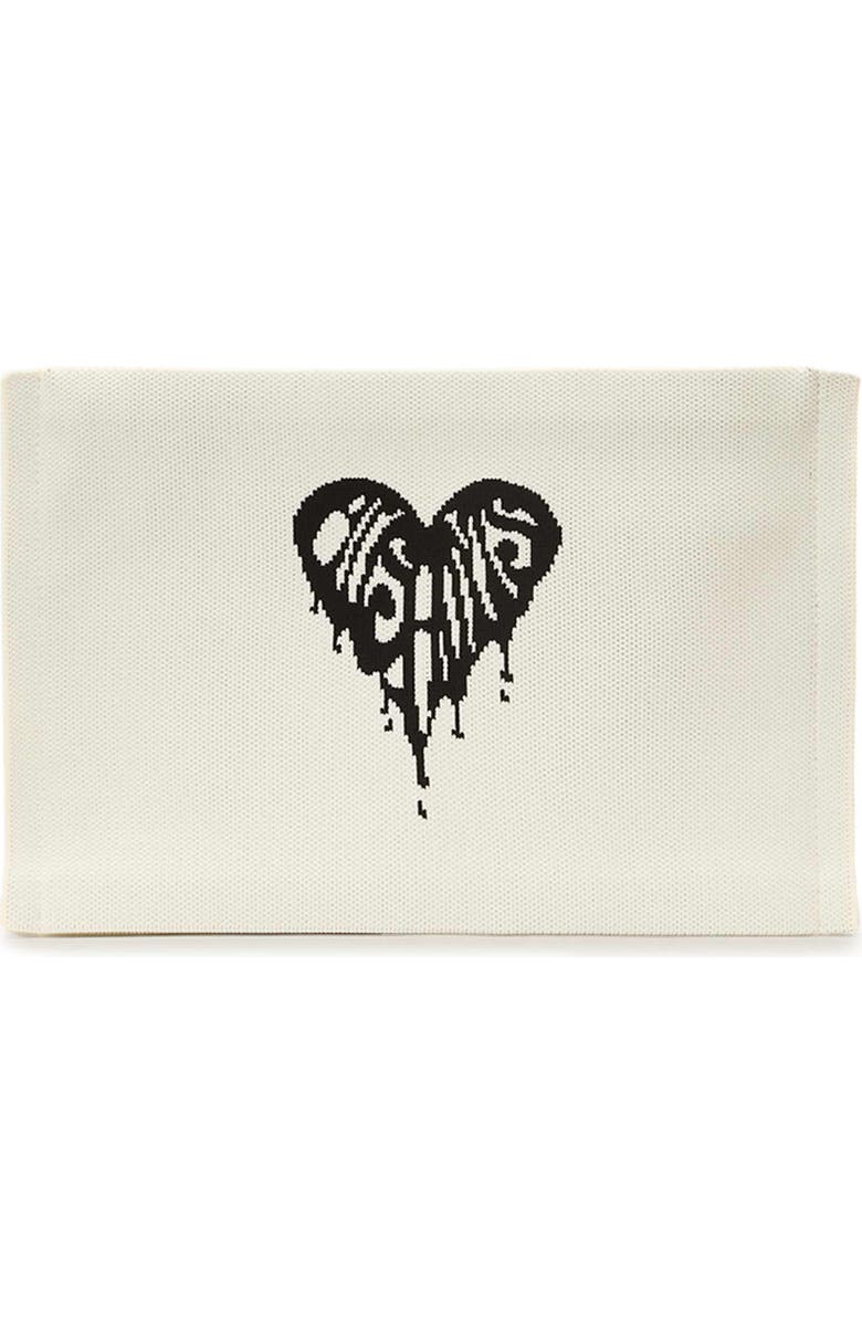 AllSaints Izzy Heart Clutch, Main, color, White