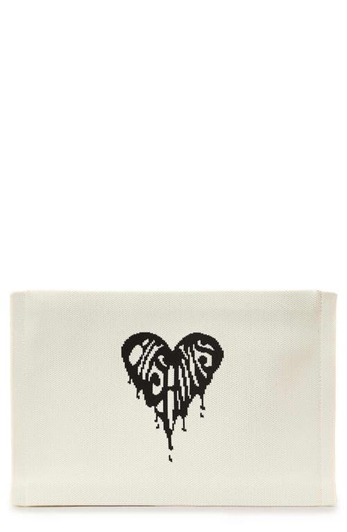 Allsaints Izzy Heart Clutch In White