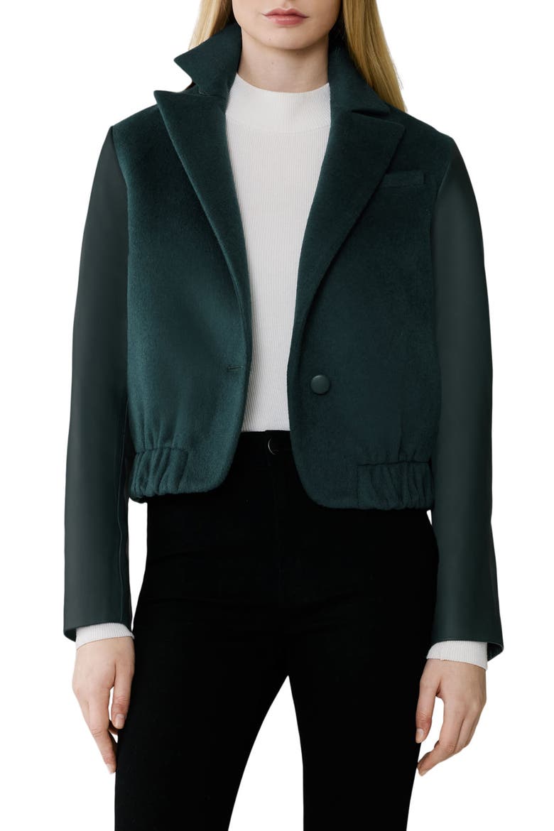 Alesse Single Breasted Wool Blend Jacket, Main, color, MIDNIGHT FOREST