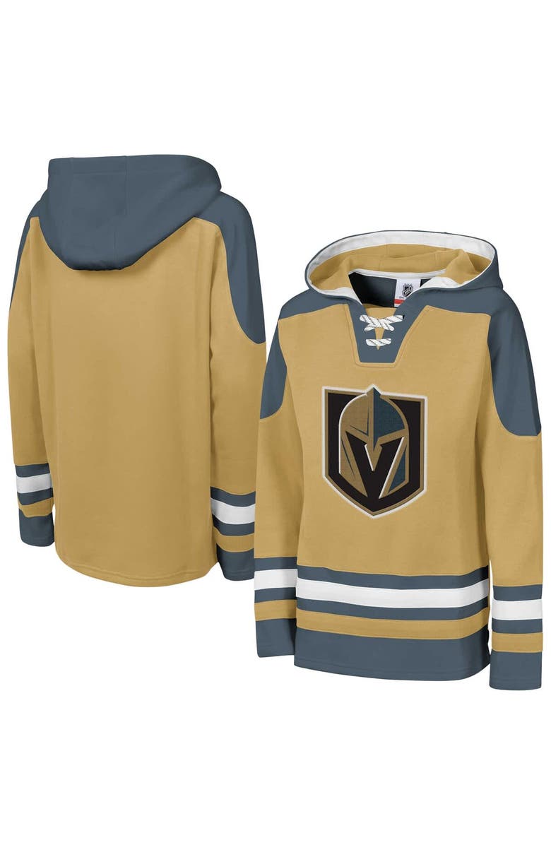 Outerstuff Youth Gold Vegas Golden Knights Ageless Must Have Home V-Neck Pullover Hoodie, Main, color, Gold