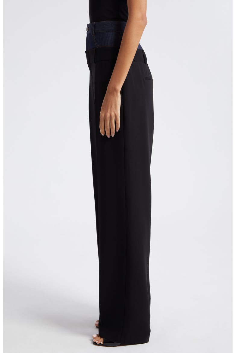 Dionne Mixed Media Pants, Alternate, color, BLACK/INDIGO
