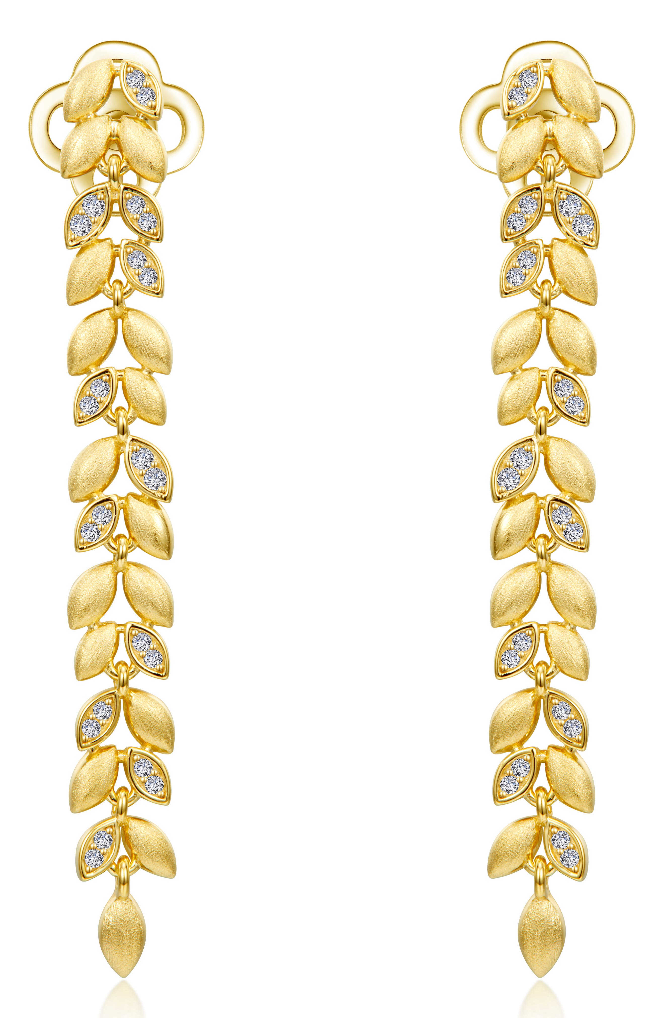 Gold Club Leaf Drop Earrings