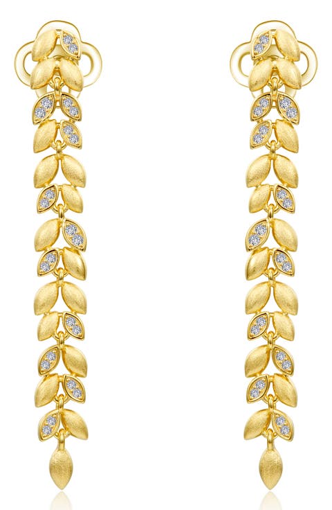 Gold Club Leaf Drop Earrings