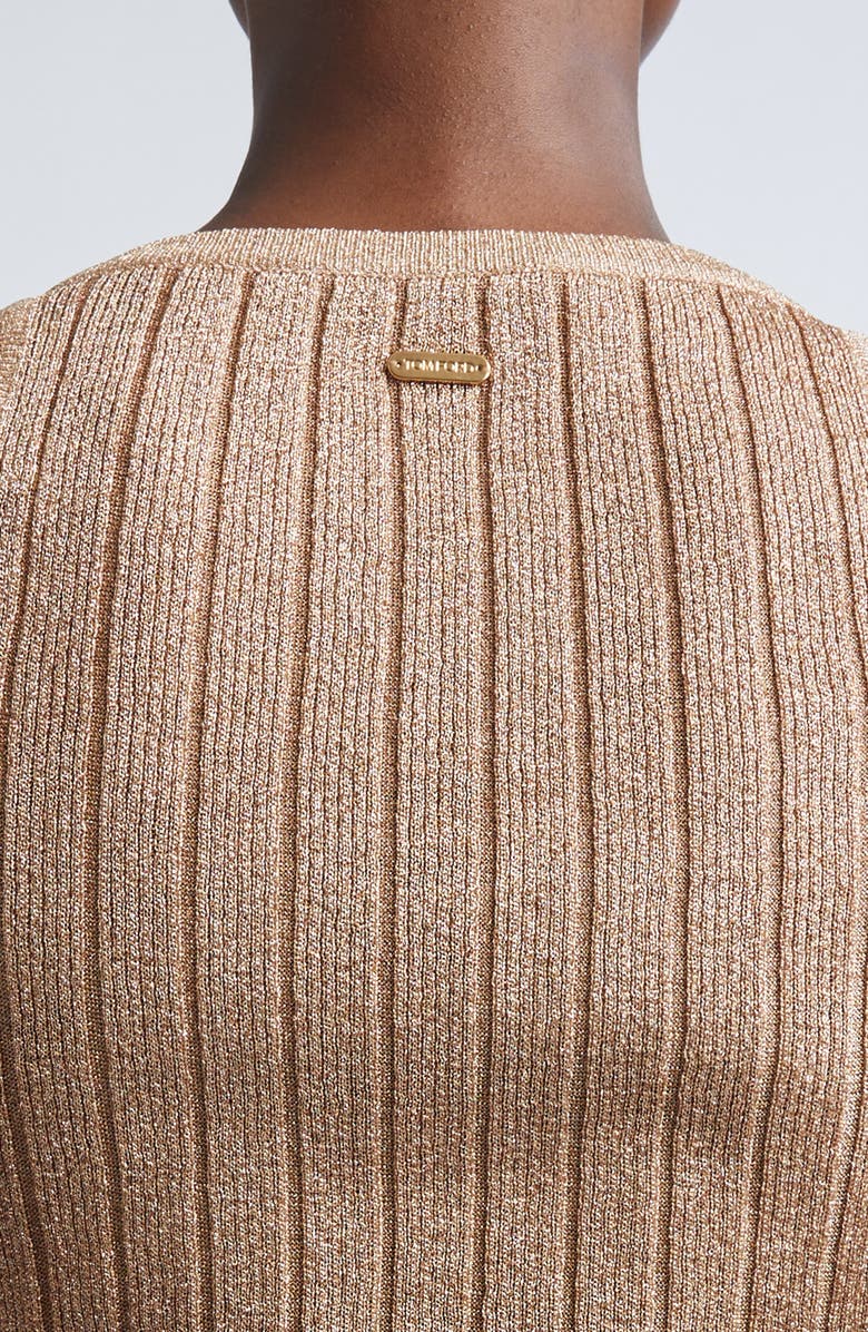 TOM FORD Metallic Rib Tank Top, Alternate, color, Jb212 Beige Pink
