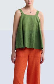 LUUKAA Mariel Square Neck Linen Top