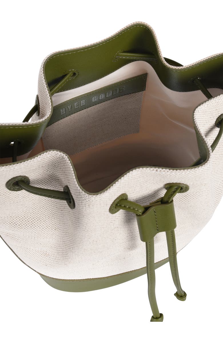 HYER GOODS Canvas and Upcycled Leather Everyday Cinch Bucket Bag, Alternate, color,