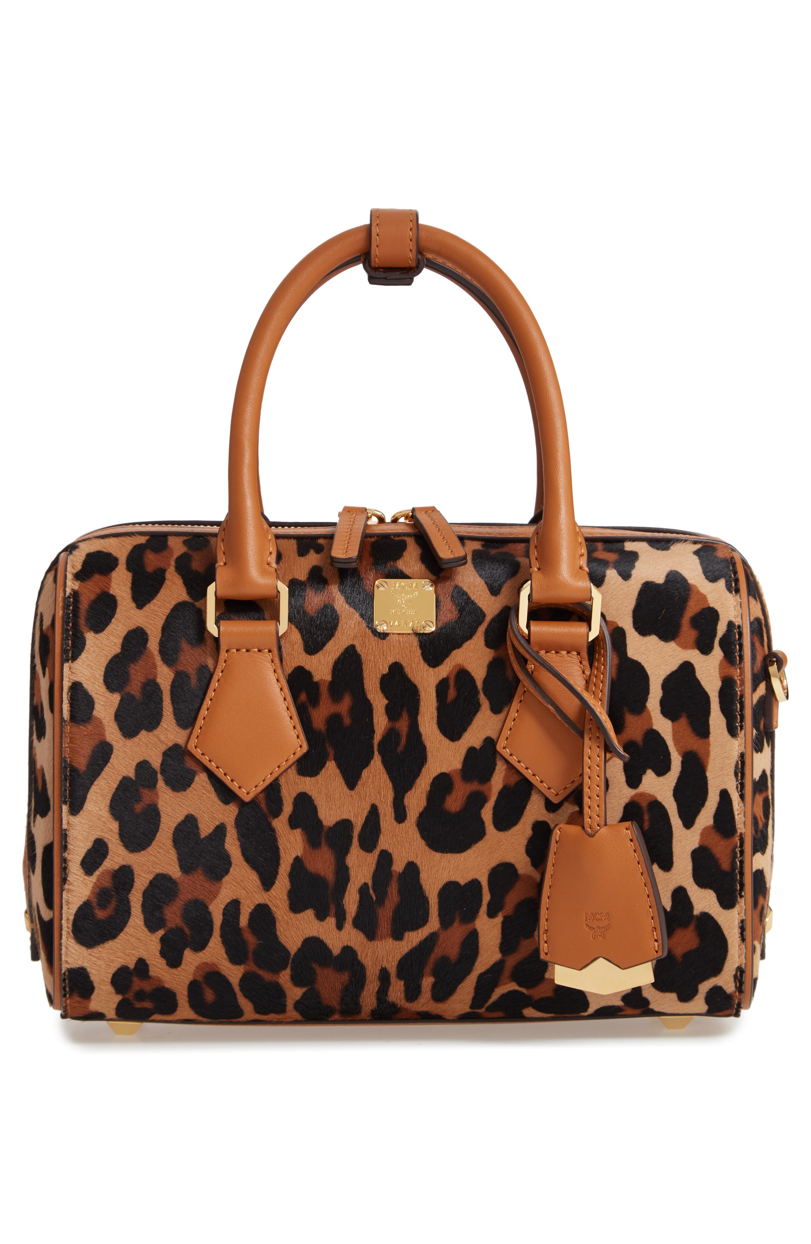 MCM Small Boston Leopard Calf Hair Bowler Bag (Nordstrom Exclusive ...