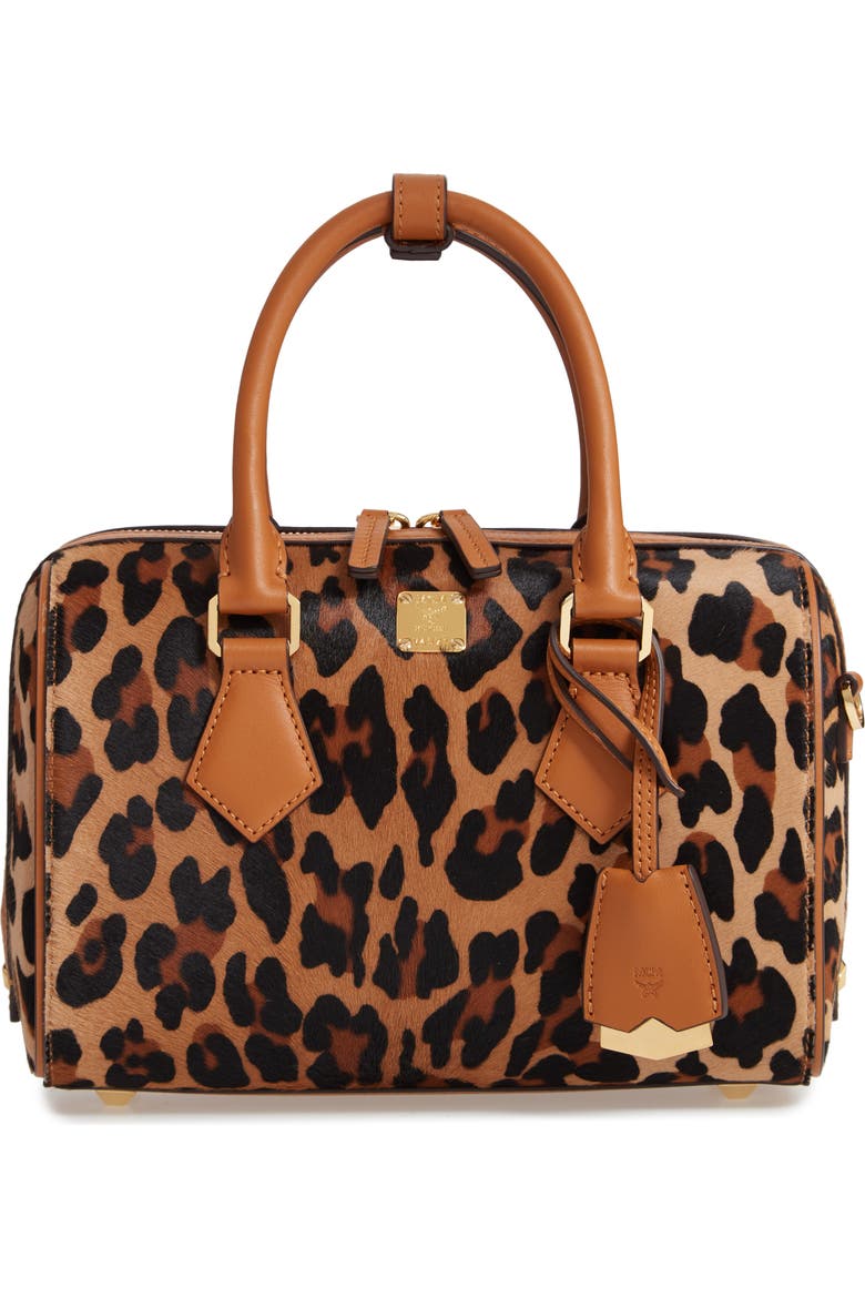 Boston Handle Kitchen MCM Small Boston Leopard Calf Hair Bowler Bag (Nordstrom Exclusive ...