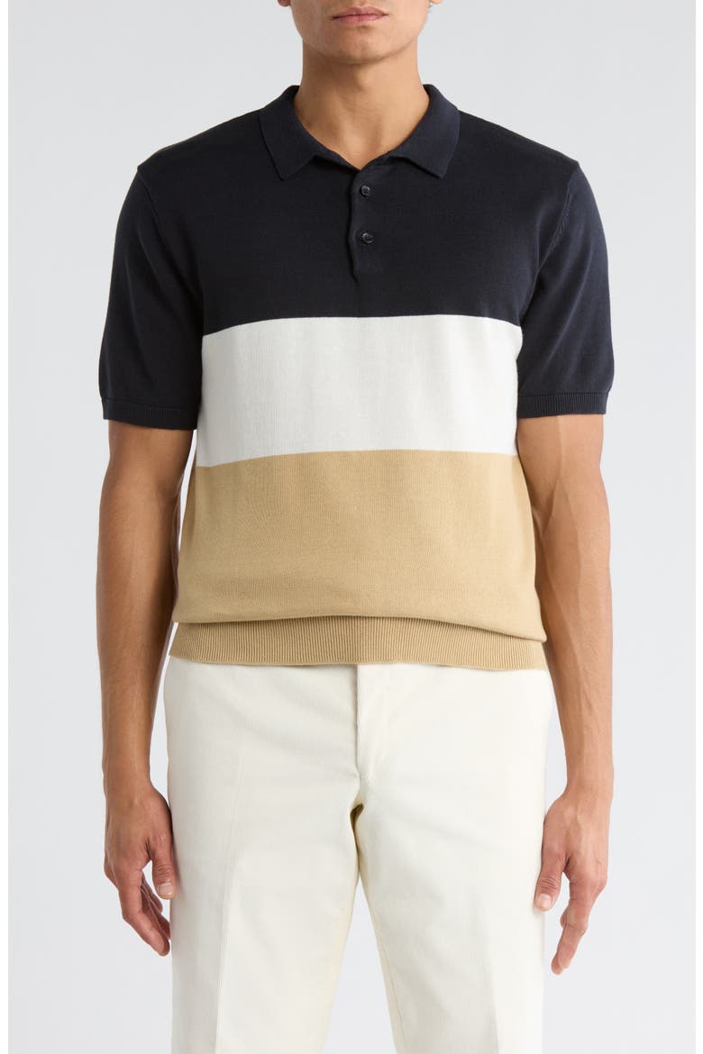 Colorblock Cotton Polo, Main, color, NAVY