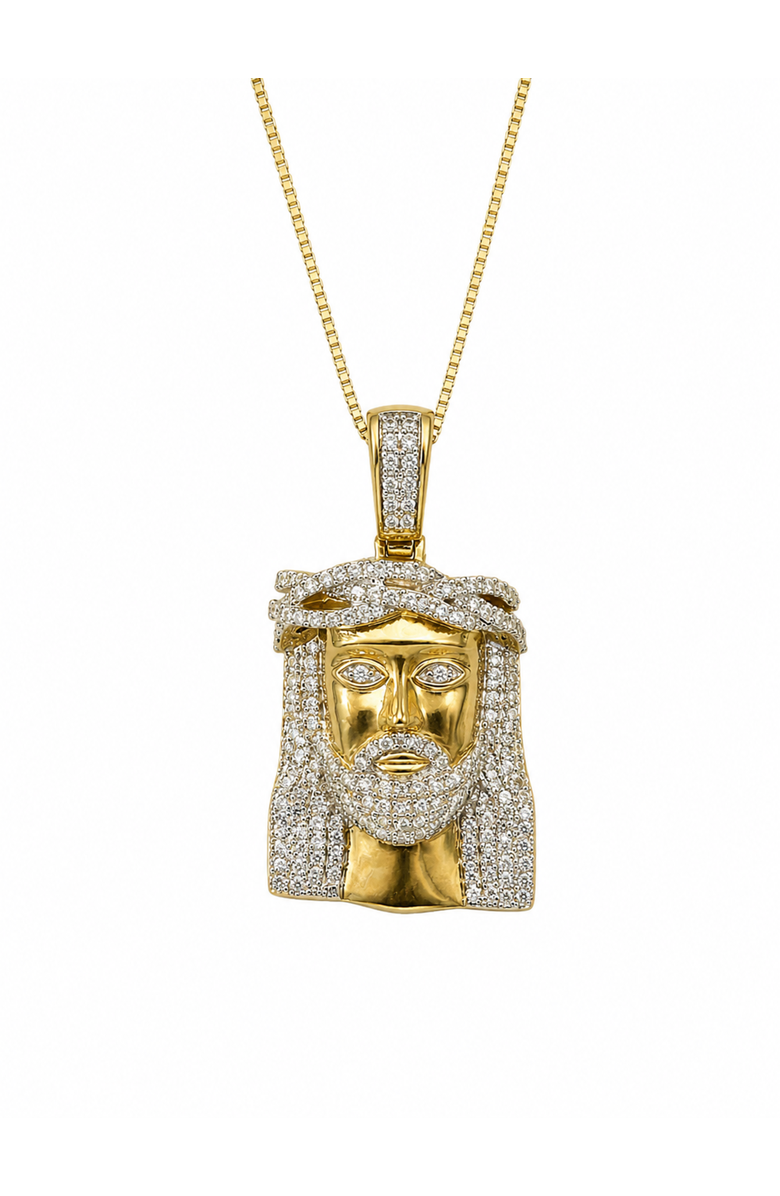 LuvMyJewelry Divine Radiance 10K Gold 0.9 Ct Diamond Jesus Pendant, Alternate, color, 10K Yellow Gold