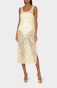 Milly Paillette Sheer Cover-Up Midi Dress