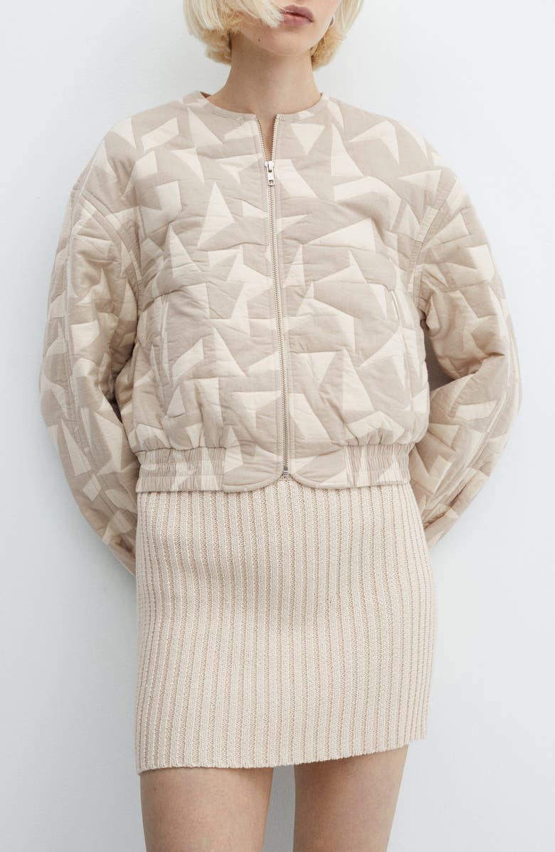 MANGO Crop Quilted Jacket, Main, color, 