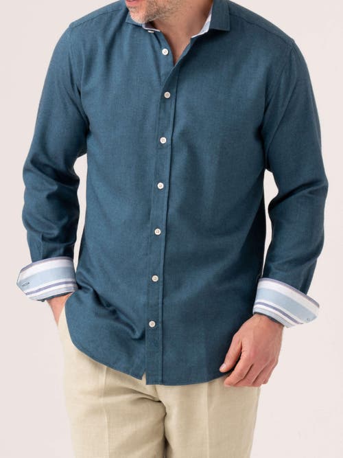 Koy Clothing Cotton Merino Long Sleeve Shirt in Teal  product