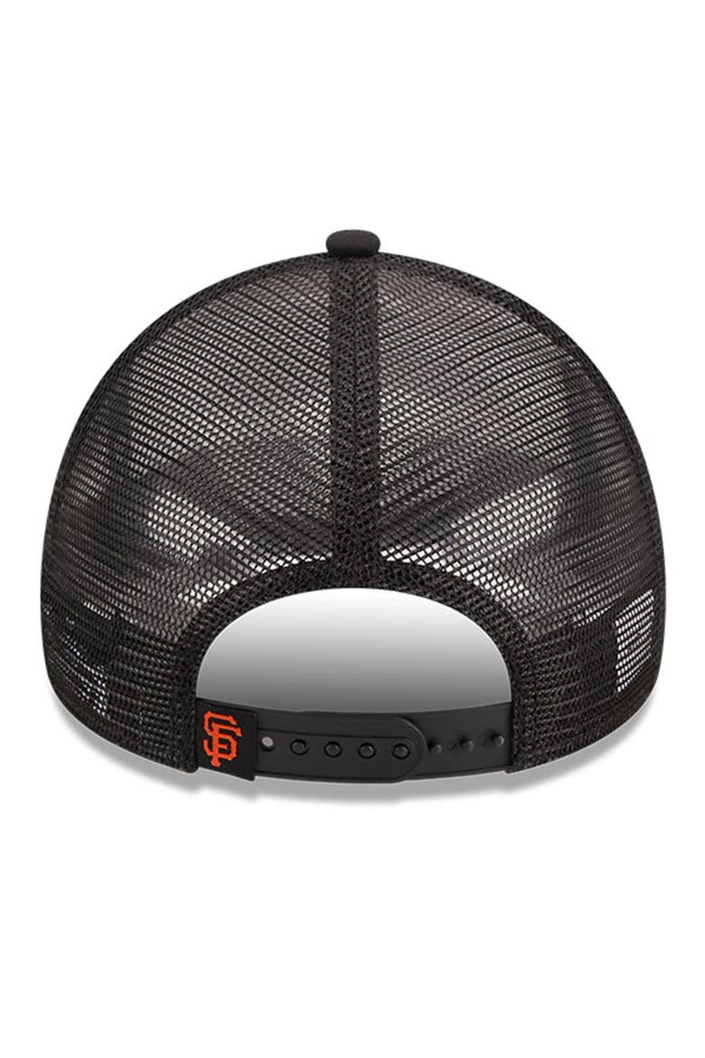 Men's New Era White/Black San Francisco Giants Stacked A-Frame Trucker 9FORTY Adjustable Hat, Alternate, color, White