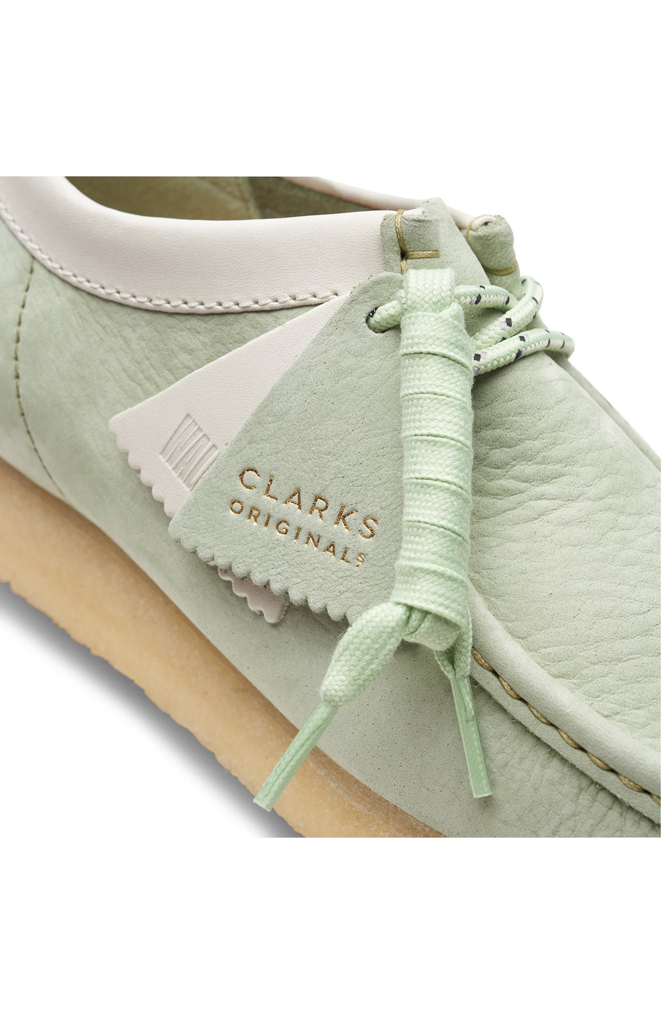 Wallabee Moc Toe Derby, Alternate, color, PALE GREEN