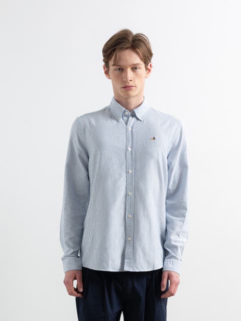 Duck Logo Striped Oxford Shirt