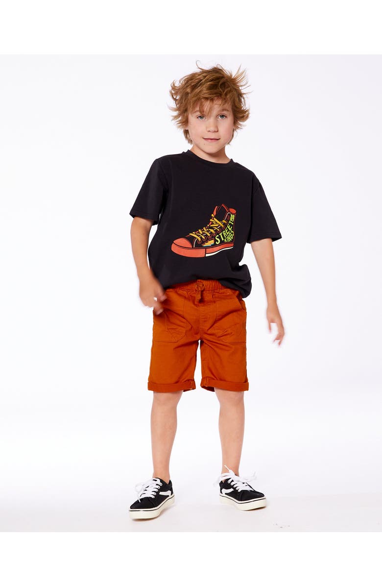 Deux par Deux Boy's Organic Cotton Graphic Tee Black And Red Shoe, Alternate, color,