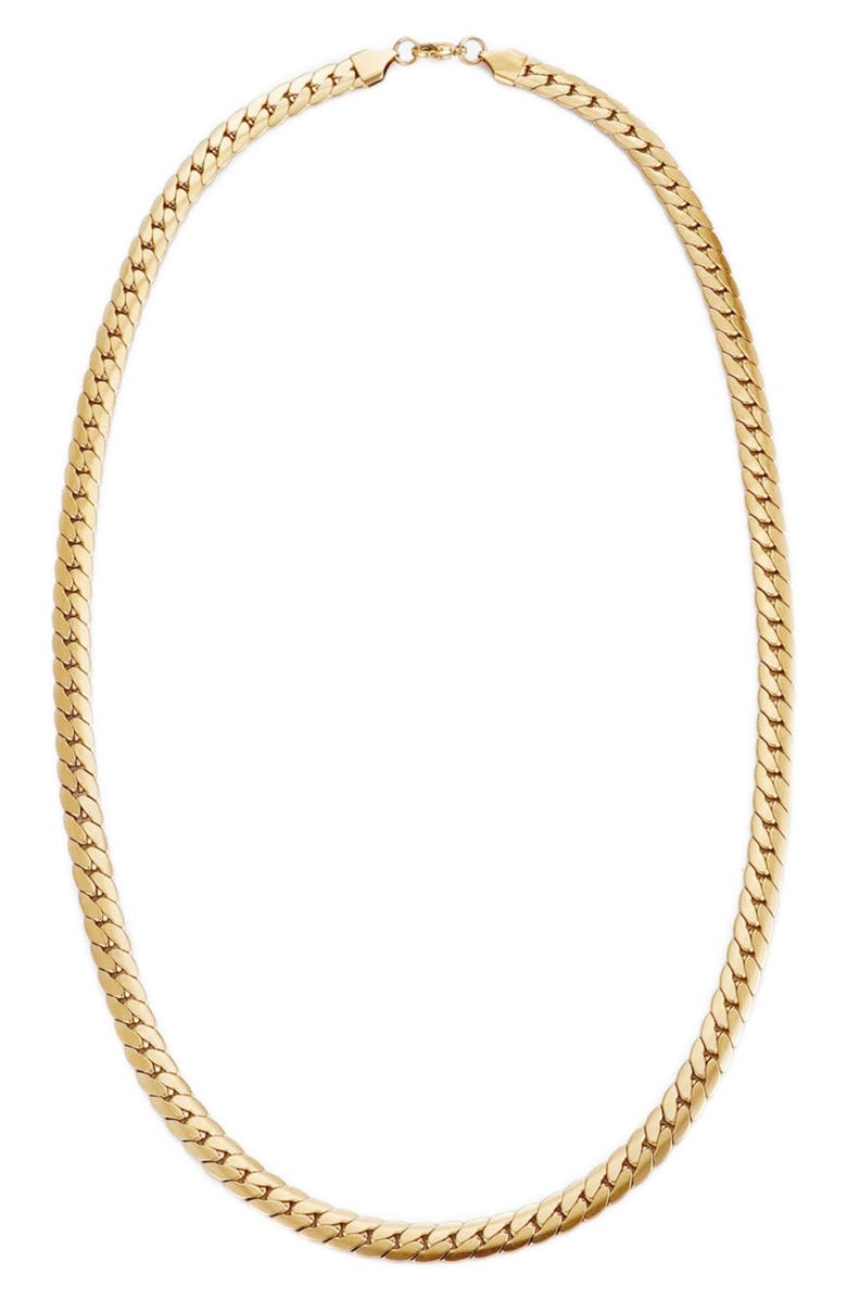 Adornia Men's 18K Gold Plated Stainless Steel Curb Chain Necklace, Main, color, Gold