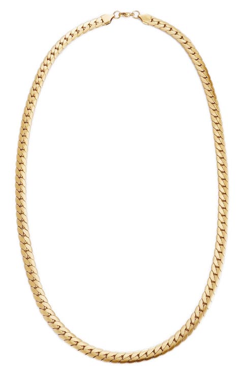 Men's 18K Gold Plated Stainless Steel Curb Chain Necklace